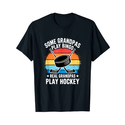 Fuzzy Blindspot Grandpa’s Play Hockey T-Shirt