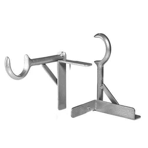 Spark Innovators Silver Tap Bracket by Hang Hero - Easy Install No Drill Curtain Rod Brackets - As Seen on TV - Set of 2 - WORKS ON WINDOWS WITH WOODEN FRAME - FITS RODS UP TO 1.25