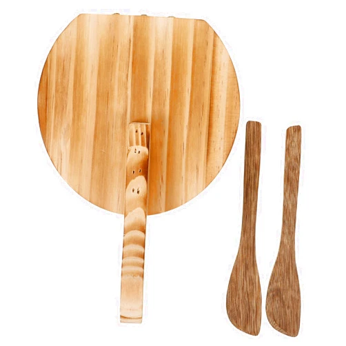 DOITOOL Wood Tortilla Press Dumpling Skin Maker Dough Presser Manual Dumpling Wrapper Presser Chapati Roti Taco Corn Maker Pressing Tools for Dumplings Taco Pancake (Round)