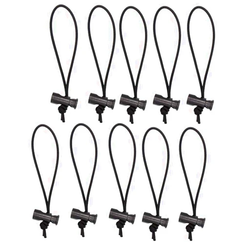 Foto&Tech Multipurpose Extra Thick Elastic Cable Tie and Organizer, Adjustable Cable Strap Toggle Tie, Reusable Tangle Tamer, Cable Management for Cord and Cable (10 x 16CM, Deep Black)