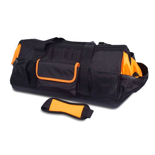 Internet's Best Soft Sided Tool Bag - 25 Inch - 22 Pockets - Wide Mouth Hard Base Tool Storage and Organizer Box