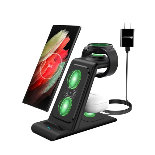 EloBeth Wireless Charging Station for Samsung Wireless Charger Galaxy Watch 7/6/5 Pro/4/3 Active 2/1 Stand Galaxy S25 Ultra/S25 /S24/S23/S22/S21/S20/S10/Note20/10/9/8 Galaxy Buds3/2 Pro/Live Multiple Devices