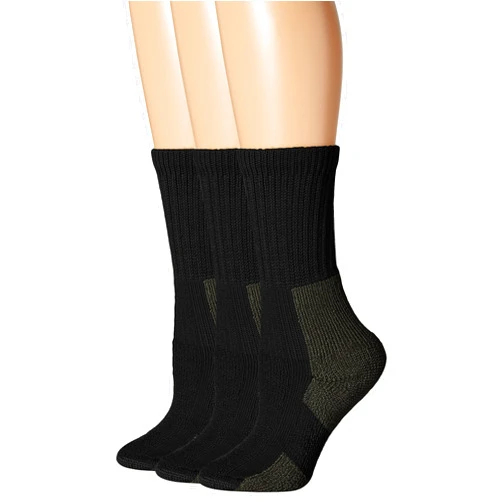 thorlos womens Kxw Max Cushion Hiking Crew Socks Medium Black (3 Pair Pack)