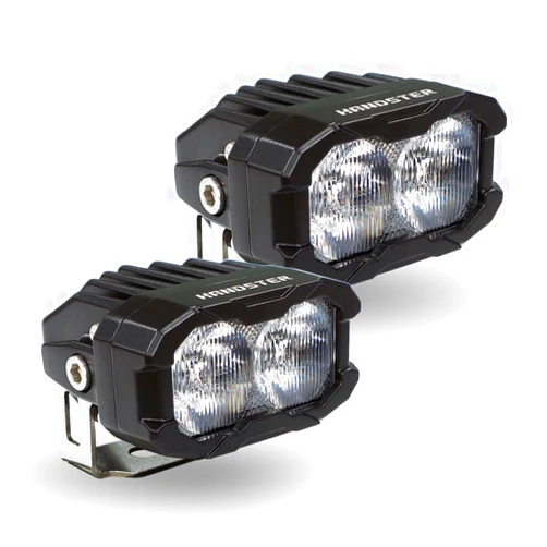 Handster 3inch White Off Road Pod Light 2PCS Motorcycle Auxiliary Fog Driving Lights with Backlight IP68 Waterproof LED Work Lamp for Truck ATV UTV Tractor Marine and Heavy Duty