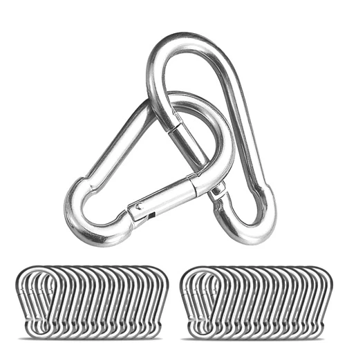 Liaeyis Safety Spring Snap Hooks, 2Inch 3Inch 4Inch Carabiner Quick Link Snap Hooks for Camping Hiking, 550LBS Holding Capacity Heavy Duty Steel Carabiner Clip Buckle for Swing Hammock Gym Outdoor