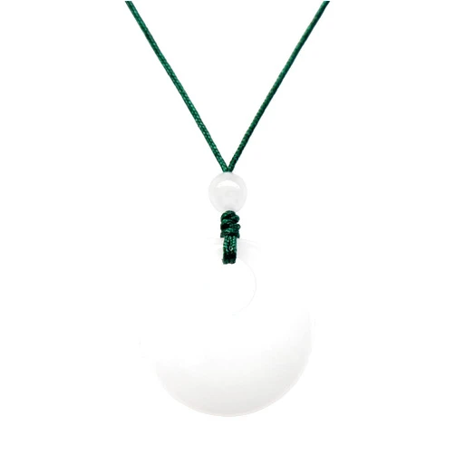 ReadJade Moon Pendant Natural White Jade Pingan Buckle Acacia Amulet
