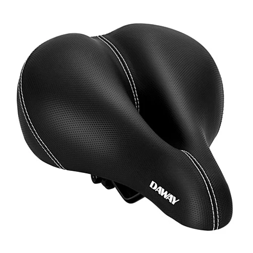 DAWAY Comfortable Men Women Bike Seat - Soft Memory Foam Padded Bicycle Seat, Bike Saddle Replacement with Wide Cushion for Peloton, Mountain & Exercise Bikes, Shock Absorbing, Waterproof, Universal