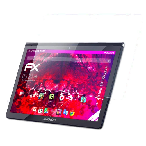 AtFoliX Plastic Glass Protective Film compatible with Archos 101 Oxygen Glass Protector, 9H Hybrid-Glass FX Glass Screen Protector of plastic