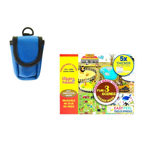 Zacurate Pulse Oximeter Carrying Case & Giggles and Pebbles Magic Sticker Book Bundle