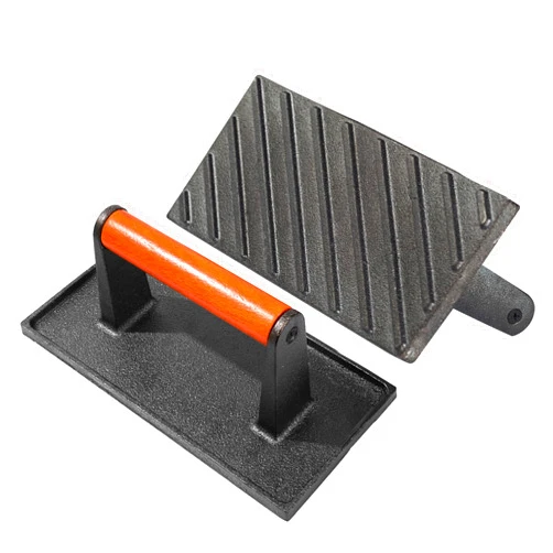 vivicreate Bacon Press, Griddle Press, Grill Press, Meat Press, cast Iron Grill Press, cast Iron Griddle, Iron Press, cast Iron Material with Wooden Handle