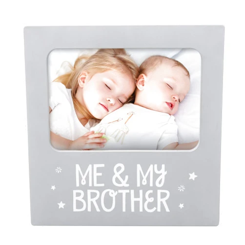 tiny ideas Me and My Brother Picture Frame, Sibling Keepsake, Ideal Big Brother Gift, Gender Neutral Nursery Decor, Gray