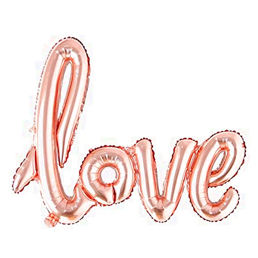 YEDAN 40 Inch Large Love Foil Balloons Banner, Material for Wedding Bridal Shower Anniversary Engagement Party Decorations Supplies (Rose Gold)