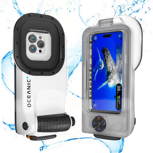 OCEANIC+ Dive Housing | Use your iPhone as an underwater camera & dive computer | Depth to 196ft | Waterproof | Great for Scuba Diving & Snorkeling | Compatible with iPhones That run iOS 16 or newer