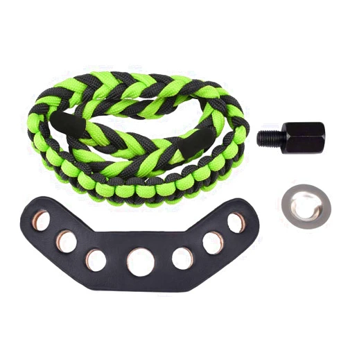 Bow and arrow college Compound Bow Shooting Wrist Sling Strap Tool Archery Accessories Can Adjustable Green (Pack of 1