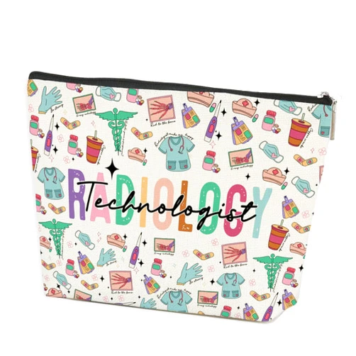 Azteoiz Radiology Technologist Gifts Rad Tech Makeup Bag Cosmetic Bag X-ray Tech Gift Radiologic Technologist Gift Nurse Day Birthday Appreciation Gifts for Women Radiologist Technician Makeup Zipper Pouch