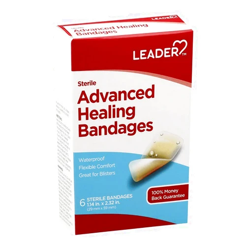 ASO CORPORATION Leader Adhesive Bandages Advanced Healing Large One Size 6 ct