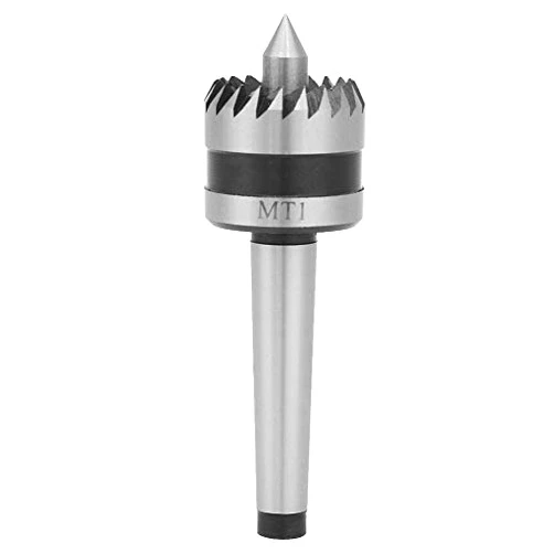 Jectse MT1 Wood Turning Tool,Heavy Duty Bearing Tailstock Wood Metal Lathe Live Center,Multitooth Wood Lathe Drive Center Spring Point(A)