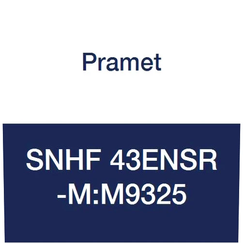 Pramet SNHF 43ENSR-M:M9325 Steel (P10-P30) Carbide Milling Insert, Positive Geometry Square, CVD, 90 Degree Square, Black (Pack of 10)