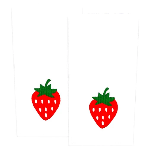 JarThenaAMCS 2Pcs Strawberry Hand Towels Fruit Cotton Embroidered Decorative Dish Towel Hand Drying Kitchen Cleaning Towel for Bathroom Cooking Towel Set, 29.5 x 13.7 Inch