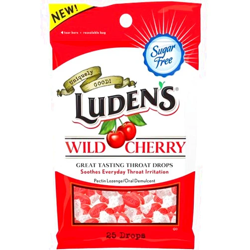 LUDEN Cough Drop SF Wild Cherry 25EA