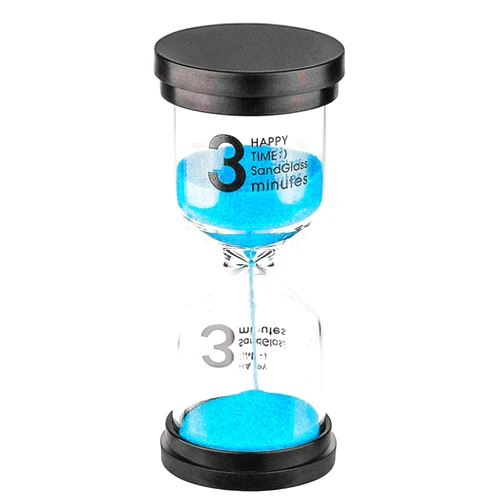 SuLiao Hourglass Timer 3 Minute Sand Timer： Colorful Sand Clock 3 Minute, Small Blue Sand Watch 3 Min, Plastic Hour Glass Sandglass Timer for Kids, Games, Classroom, Kitchen, Decor