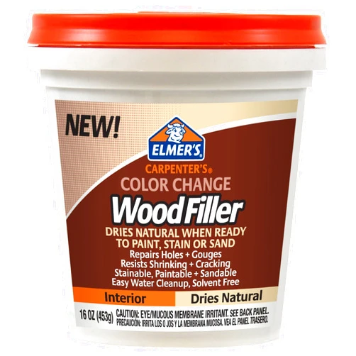 Elmer's E914 Carpenter's Color Change Wood Filler, 16-Ounce, Natural