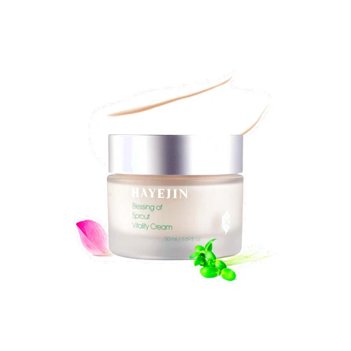 HAYEJIN Blessing of Sprout Vitality Cream | Korean Skin Care Moisturizer Face Cream w/Lotus & Sprouts | Hypoallergenic & Hydrating Face Moisturizer | Firming Face Cream (Pack of 1, 1.69 fl oz)