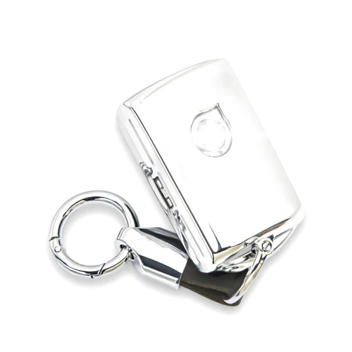 Wnilian keyshell keychain for volvo key fob cover case fits Polestar 1 T5 T6 V60 V90 XC40 XC60 XC90 S60 S90 4button silver
