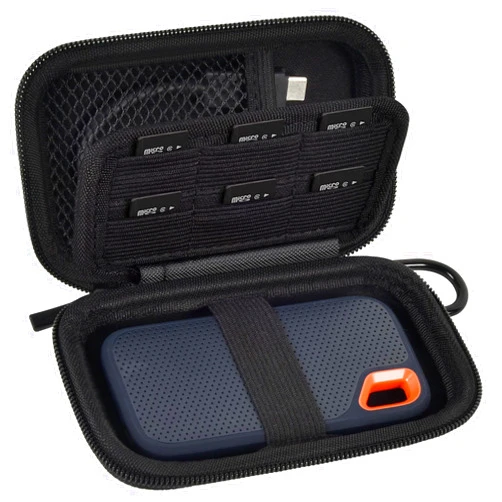PAIYULE Case Compatible with SanDisk 1TB 2TB 4TB 500GB/for PRO Extreme Portable SSD External Solid State Hard Drive, Memory Card SD SDXC SDHC Card Storage Holder Organizer (Box Only) Black