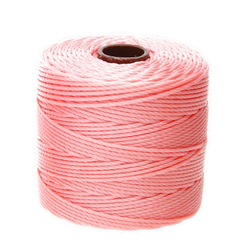The Beadsmith S-Lon #18 Nylon Cord – TEX210, .5mm Diameter, 3-Ply Twisted & Bonded, 77 Yard Spool – Coral Pink Color – for Stringing, Beading, Crochet, Micro-Macrame Jewelry & Kumihimo Projects
