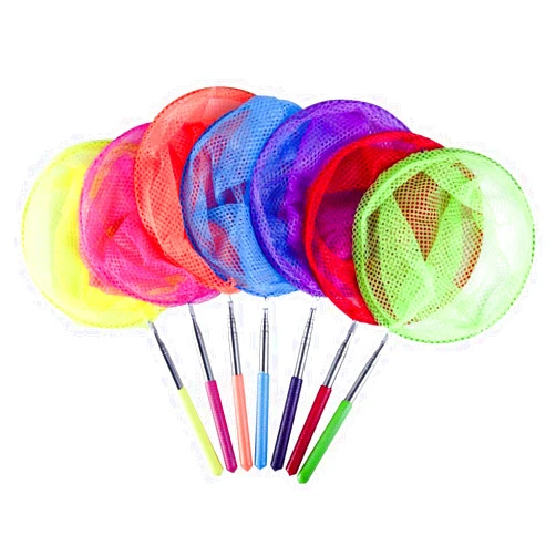KISEER 7-Piece Colorful Telescopic Kids Fishing Net Butterfly Net Catching Insects Bugs Beach Toys for Kids Outdoor Playing