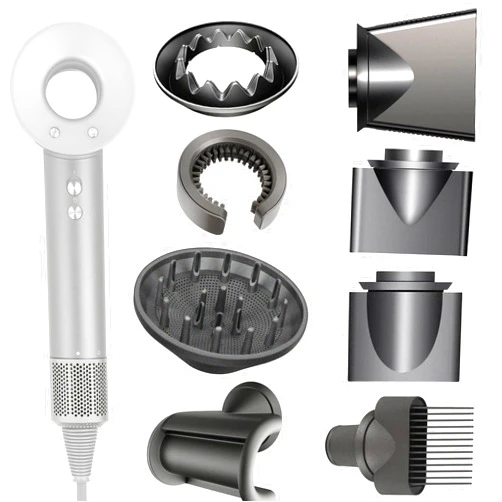 YTCHYYSK 8PCS Gentle Air Attachments/Diffuser/Styling/Concentrator/Filter Cleaning Brush/Wide tooth comb/Smoothing Nozzle Accessories for Dyson Hair Dryer HD01 HD02 HD03 HD04 HD08 HD15