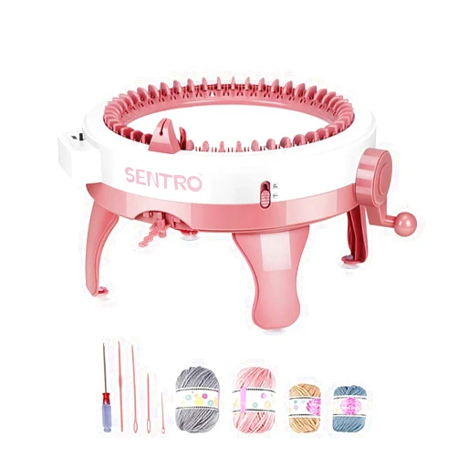 GJCrafts 48 Needles Knitting Machine, King Size Smart Weaving Loom Knitting Loom Machines with Row Counter, DIY Knitting Board Rotating Double Knit Loom Machine Kit for Adults and Kids