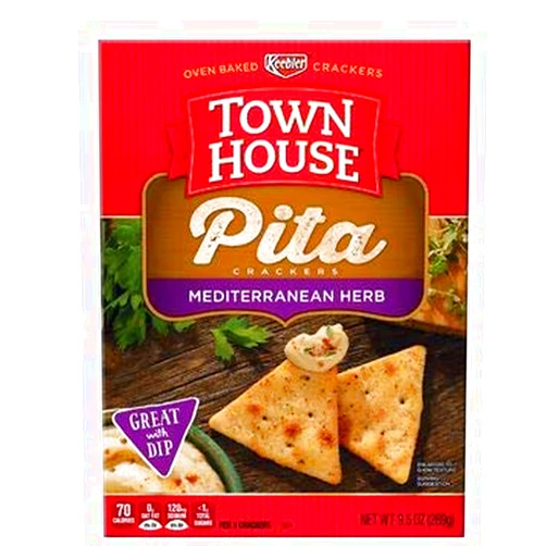 Keebler, Town House, Oven Baked Pita Crackers, Mediterranean Herb (Pack of 6)