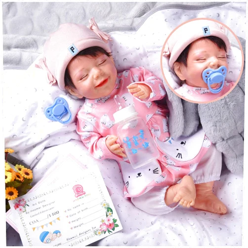 Eurebao Reborn Baby Dolls Silicone Full Body Girl, 18in Realistic Vinyl , Lifelik Washable, Poseable Real Life Dolls Best Birthday Set Girls Age 3+,3-5 Days delivery