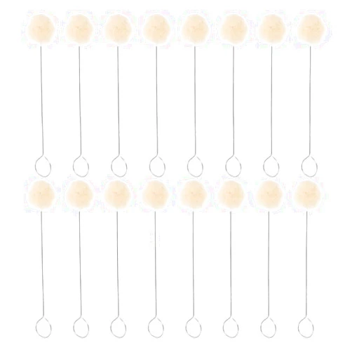 OHPHCALL 25pcs Wool Daubers Ball Brush Leather Dye Applicator Brush Leather Dye Tool with Metal Handle Dyeing Wool Dauber for Dying Staining Crafting DIY Crafts Projects Supplies