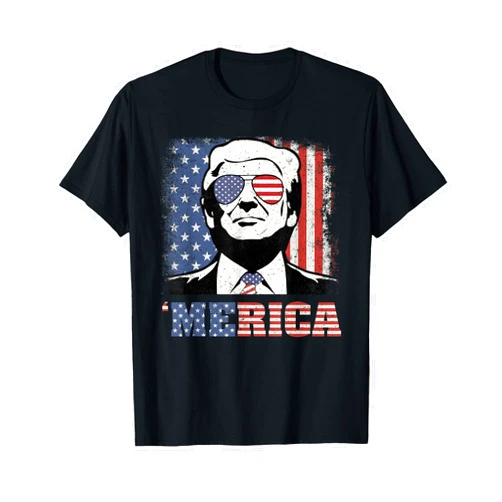Merica Trump Sunglass US Flag 4th Of July Tee 'MERICA TRUMP Shirt Funny Trump 4th Of July American Flag T-Shirt