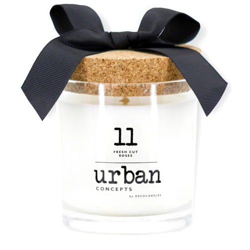 DECOCANDLES Urban Concepts by DECOCANDLES - Fresh Cut Roses - Highly Scented Soy Candle - Long Lasting - Hand Poured in USA (9 Oz. Cork)