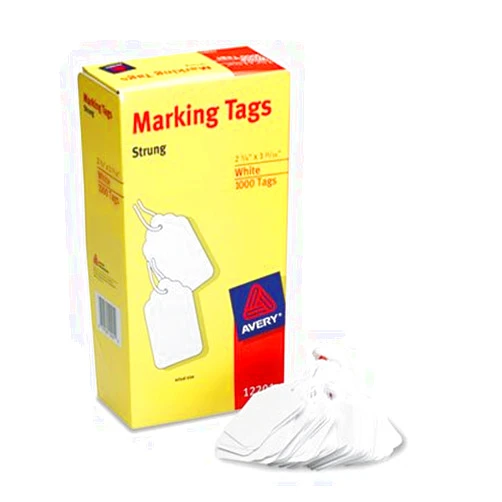 AVERY Medium-Weight White Marking Tags, 2 3/4 x 1 11/16, 1,000/Box