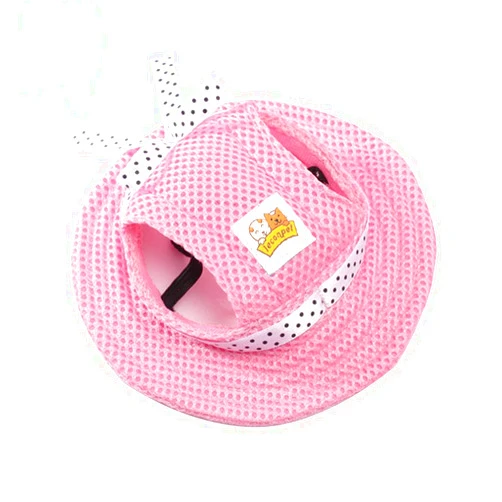 Leconpet Princess Pet Hat Dog Caps Hats with Neck Strap Adjustable Comfortable Ear Holes for Small Medium and Large Dogs in Ourdoor Sun Protection (M, Pink)