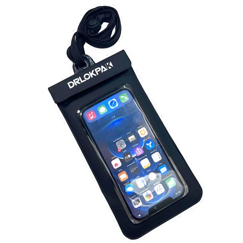 DRLOKPAK Floating Waterproof Phone Case Dry Phone Bag Pouch for iPhone 16 15 14 Pro Max Plus S24 23 22 Ultra Size Up to 7” (Black)
