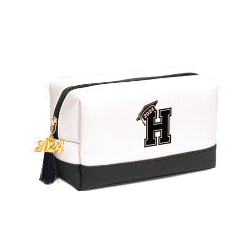 YOOLIFE College Graduation Gifts for Her - 2024 Graduation Gift, Graduation Party Favor, Personalized Graduation Gifts, Black Initial Makeup Graduation Bag Toiletry Bag H