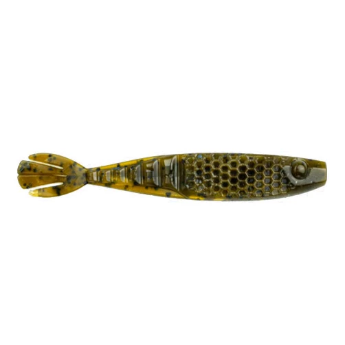 NetBait HexTek Supercharged with BAITFUEL 4.25'' Whip Tail Shad - Green Pumpkin