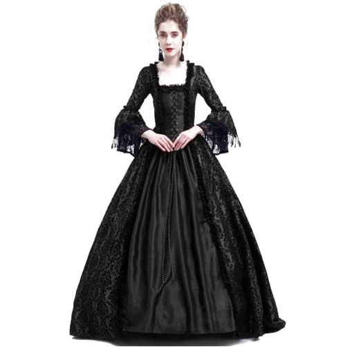 STIOEDYUAN Women's Medieval Queen Vitorian Dress Gothic Ball Gown Renaissance Royal Halloween Fancy Costume