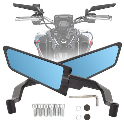 XINGWU Motorcycle Mirrors Large Stealth Mirror Anti-glare Adjustable Wind Wing Side Rearview Mirror for Z650 Z900 Z1000 Duke 390 790 1290 MT07 MT09 S1000 Street Bike