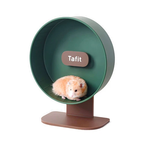 Tafit Quiet Hamster Wheel 10.2 Inch Dual-Bearings Silent Small Animals Running Exercise Wheel Height Adjustable for Syrian Dwarf Hamsters, Gerbils, Rats, or Other Small Pets, Green