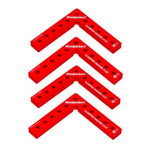 Woodpeckers Clamping Squares Plus, 4 Pack CSP Squares, 6.75 Inch Long Aluminum 90-Degree Corner Clamps for Woodworking, USA Made