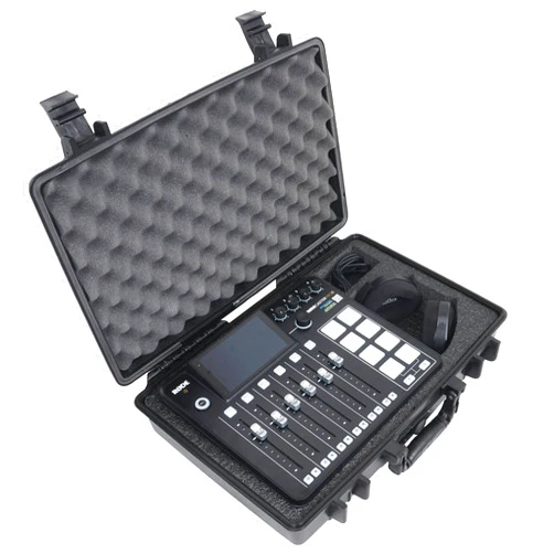 Case Club Mixer & Podcast Travel Case - Fits RODECaster Pro 2, NTH 100 Headphones & Cords - Heavy Duty Waterproof Carry Case w/Shock Absorbing Pre-Cut Foam Fits RODECaster Pro 2 Out of the Box!