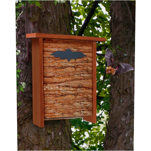 CEDAR ALPHA Best Large Bat House for Outdoors, Western Red Cedar Wood,Longtime Usage, Double Chambers, Clean Your Backyard from Mosquitoes Wooden Bathouse with Proven Bat Box Design