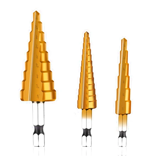 LepoHome HSS Step Drill Bit Set - 3PCS 1/4